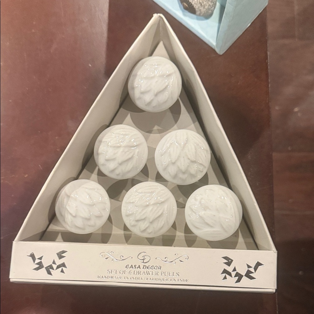 White Ceramic Drawer Pulls Set